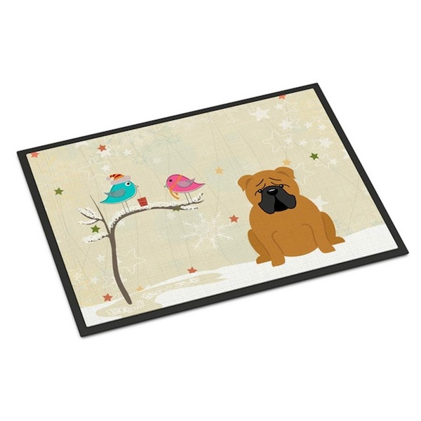 Carolines Treasures Christmas Presents Between Friends English Bulldog Red Indoor or Outdoor Mat, 24 x 0.25 x 36 in. BB2594JMAT - main